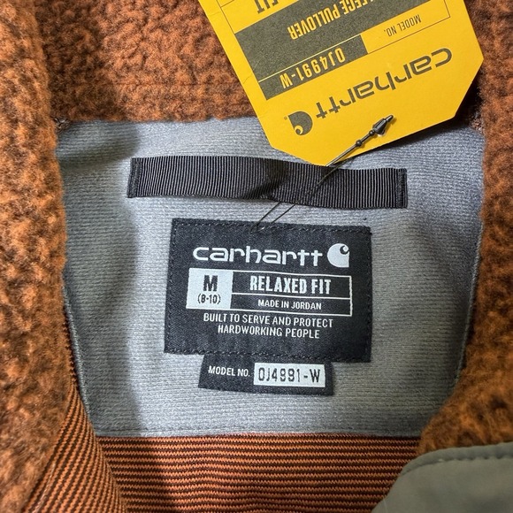Carhartt Sherpa Fleece 1/4 Snap Pullover Womens Medium Kangaroo Pocket Warm NWT - Picture 12 of 16